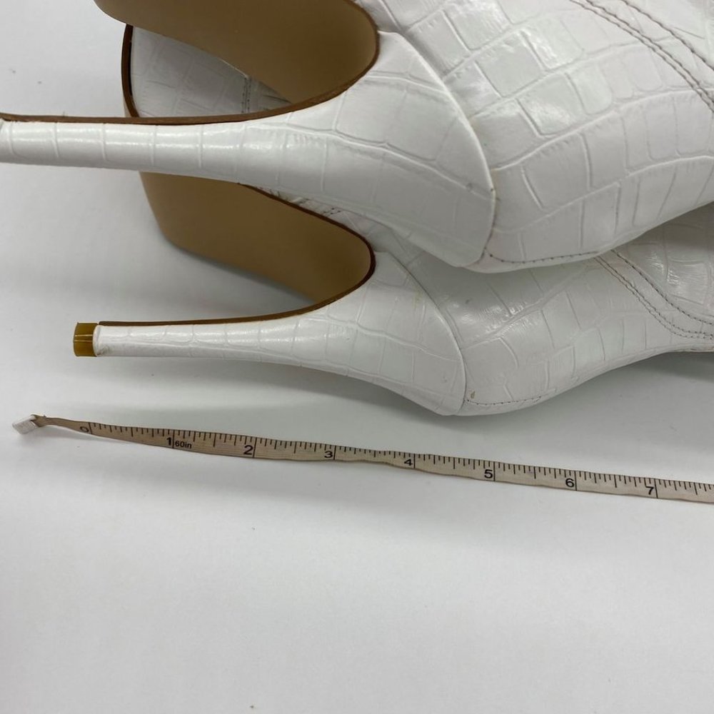 White Pointed Toe Stiletto Heel Thigh High The Kn - Picture 5 of 9